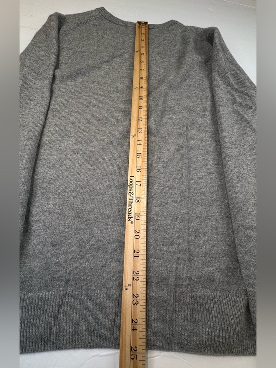 J.Crew Cashmere Sweater Men's Size Medium Gray Crewneck Preppy Casual Stretch - Picture 6 of 11